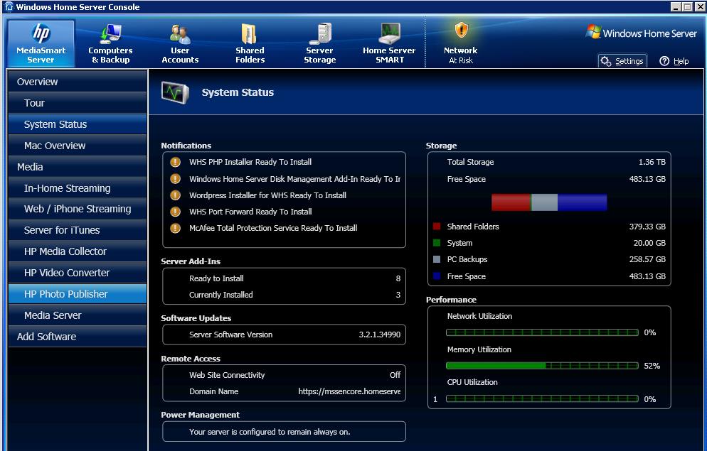 Hp mediasmart server ex490 installation software download